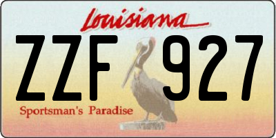 LA license plate ZZF927