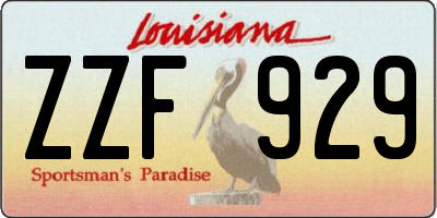 LA license plate ZZF929
