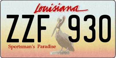 LA license plate ZZF930