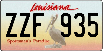 LA license plate ZZF935