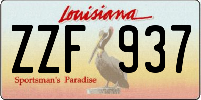 LA license plate ZZF937