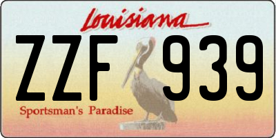 LA license plate ZZF939