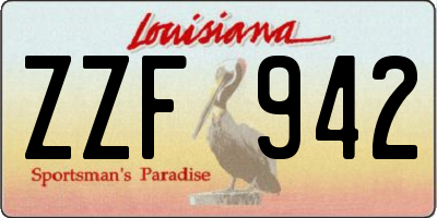 LA license plate ZZF942