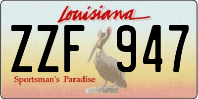LA license plate ZZF947