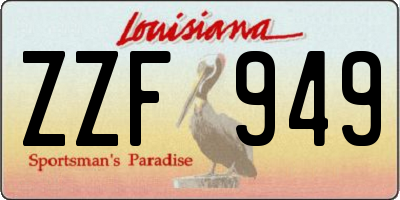 LA license plate ZZF949