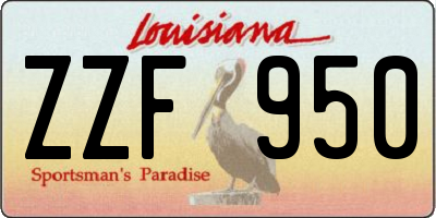 LA license plate ZZF950