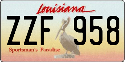 LA license plate ZZF958