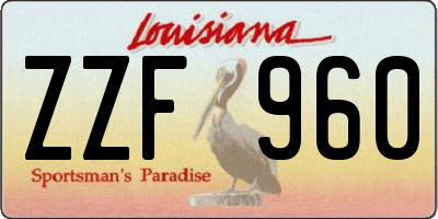 LA license plate ZZF960