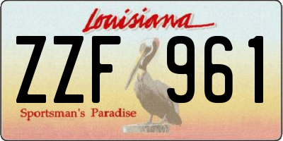 LA license plate ZZF961