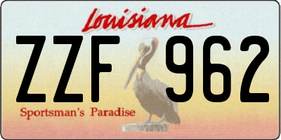 LA license plate ZZF962