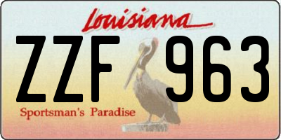 LA license plate ZZF963