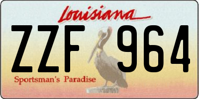 LA license plate ZZF964
