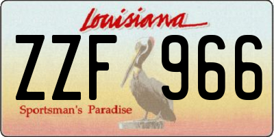 LA license plate ZZF966