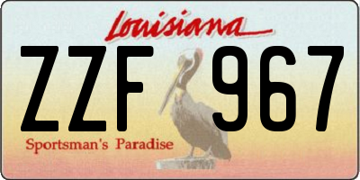 LA license plate ZZF967