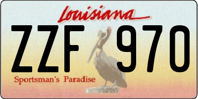 LA license plate ZZF970