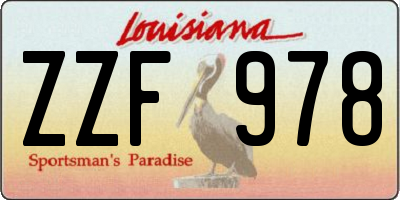 LA license plate ZZF978