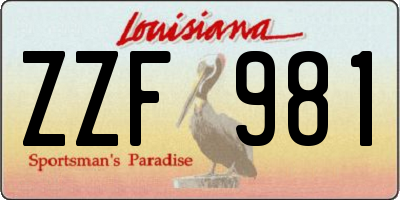 LA license plate ZZF981