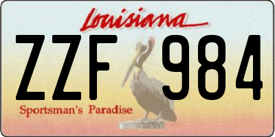 LA license plate ZZF984