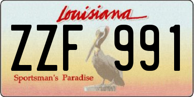 LA license plate ZZF991