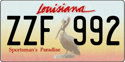 LA license plate ZZF992