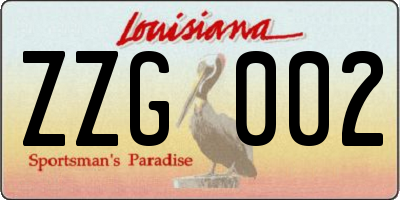 LA license plate ZZG002