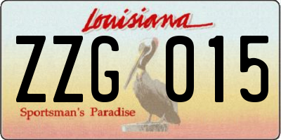 LA license plate ZZG015