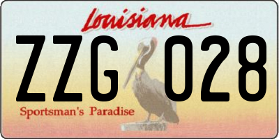 LA license plate ZZG028
