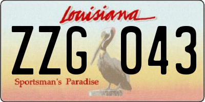 LA license plate ZZG043