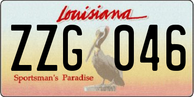 LA license plate ZZG046