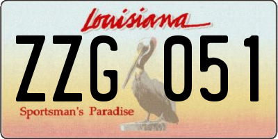 LA license plate ZZG051