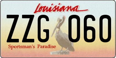 LA license plate ZZG060