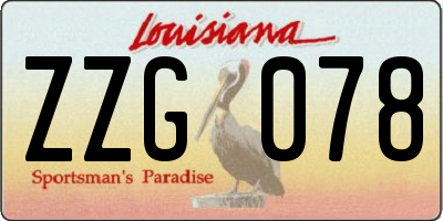 LA license plate ZZG078