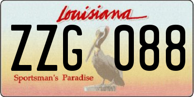 LA license plate ZZG088