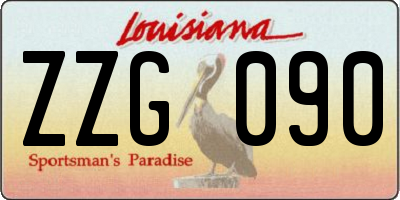 LA license plate ZZG090
