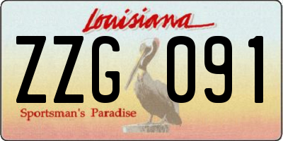 LA license plate ZZG091