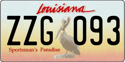 LA license plate ZZG093