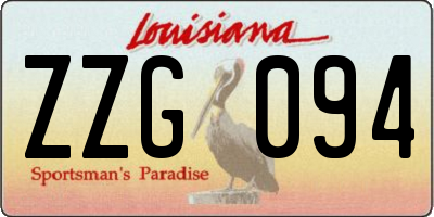 LA license plate ZZG094