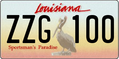 LA license plate ZZG100