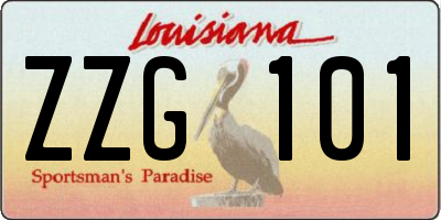 LA license plate ZZG101