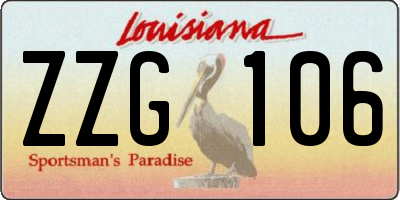 LA license plate ZZG106