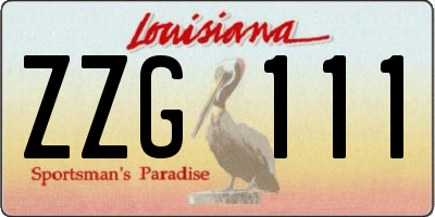 LA license plate ZZG111