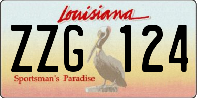 LA license plate ZZG124