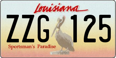LA license plate ZZG125