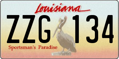 LA license plate ZZG134