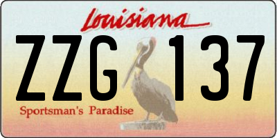 LA license plate ZZG137