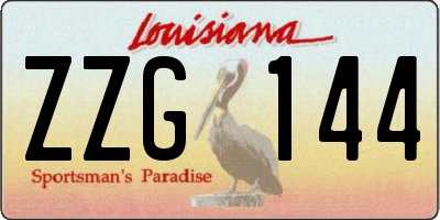 LA license plate ZZG144