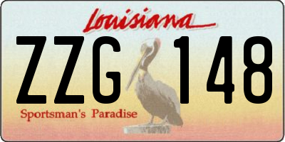 LA license plate ZZG148