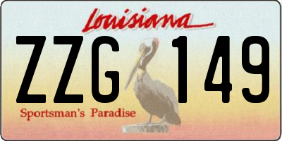 LA license plate ZZG149