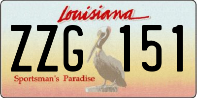 LA license plate ZZG151