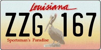 LA license plate ZZG167